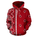 Asymmetrical Classic Red Bandana – Edition 01 | Unisex Pullover Hoodie