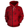 Asymmetrical Red and Black Bandana – Edition 02 | Unisex Pullover Hoodie