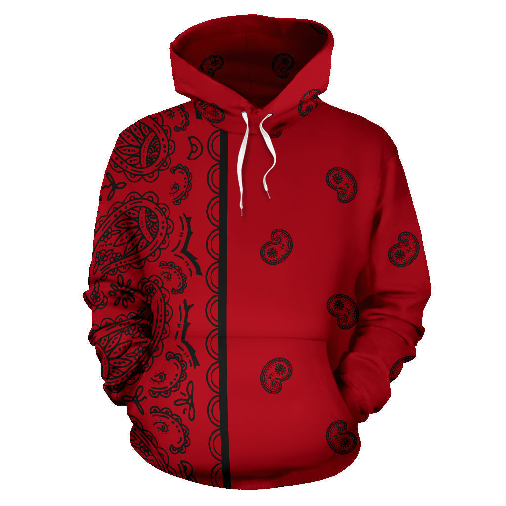 Asymmetrical Red and Black Bandana – Edition 02 | Unisex Pullover Hoodie