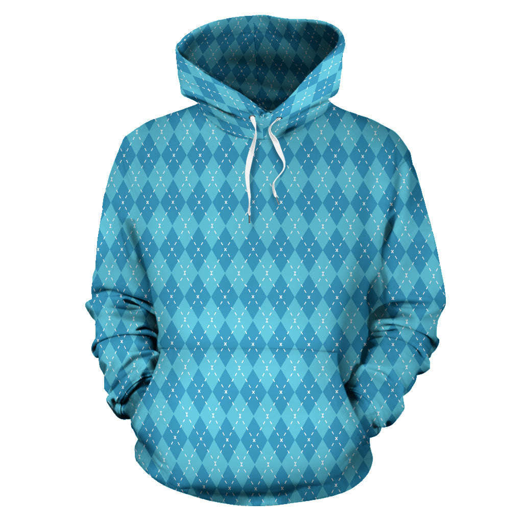 Blue Argyle All-Over | Unisex All-Over Print Hoodie