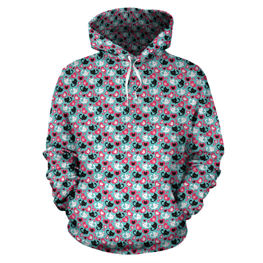 Cats & Hearts S | Unisex Hoodie