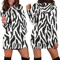 Black and White Animal Pattern | Hoodie Dress