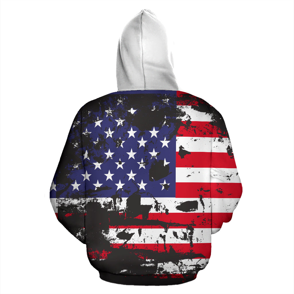 American Flag and Tags | Unisex Zip-Up Hoodie