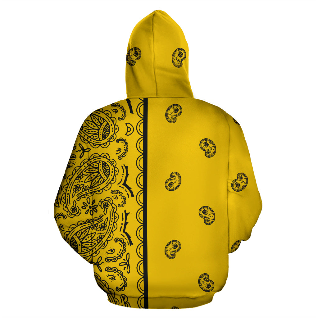 Gold and Black Bandana Asymmetrical | Unisex Pullover Hoodie