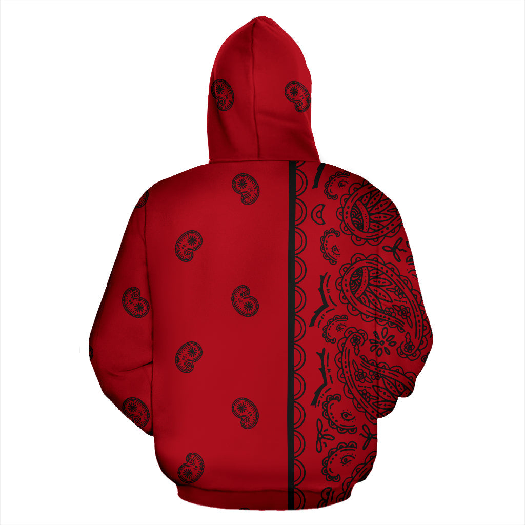 Asymmetrical Red and Black Bandana – Edition 01 | Unisex Pullover Hoodie
