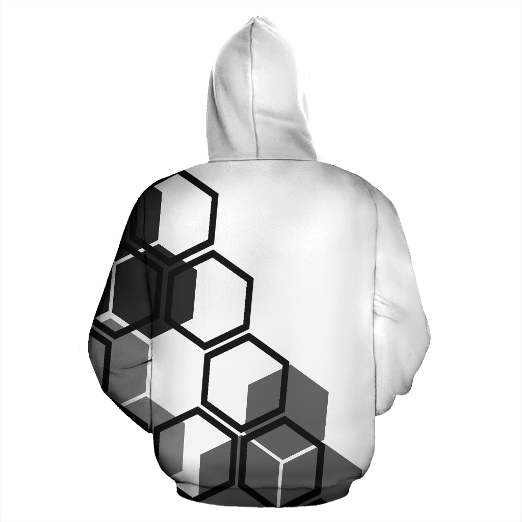 Hexagons White | Unisex Hoodie