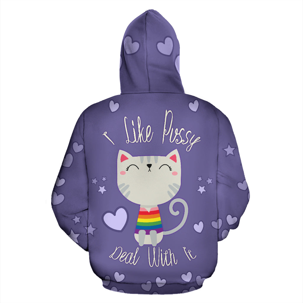 I Like Pussy Deal with It | Unisex All-Over Print Hoodie