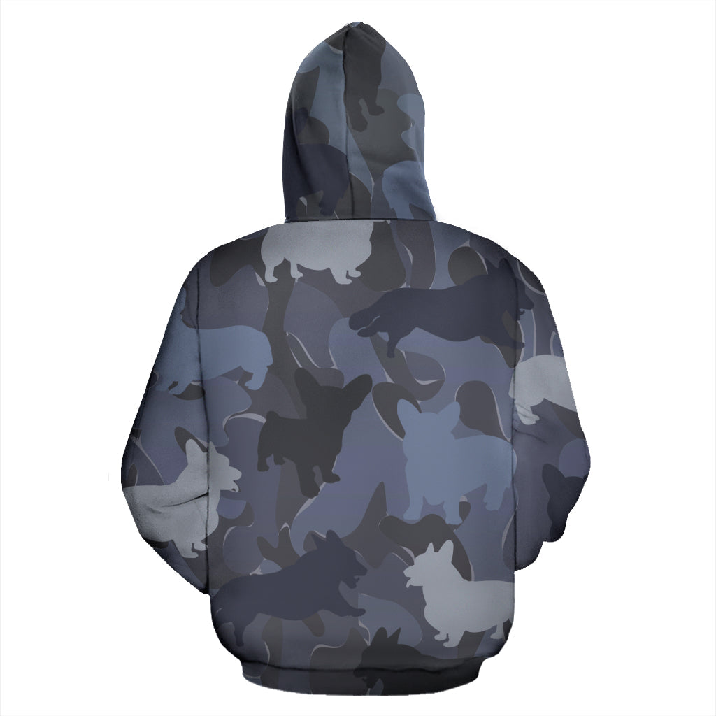 Corgi Dark Blue | Unisex Hoodie