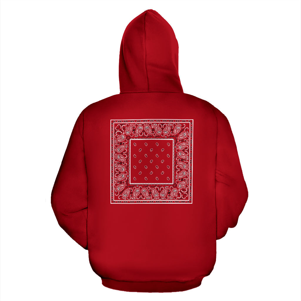 Back Print Classic Red Bandana | Unisex Pullover Hoodie