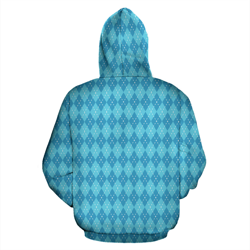 Blue Argyle All-Over | Unisex All-Over Print Hoodie