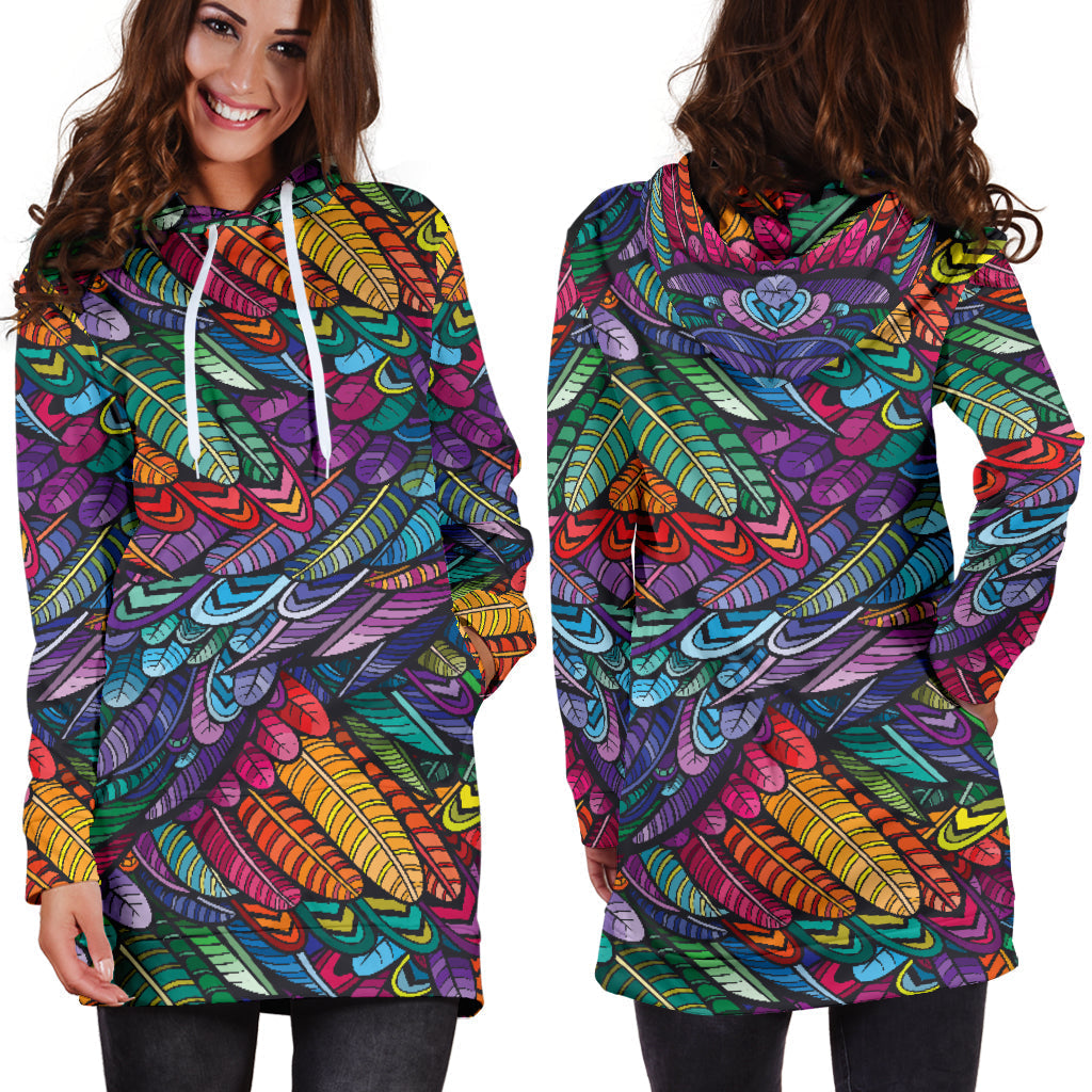 Boho Feather | Hoodie Dress