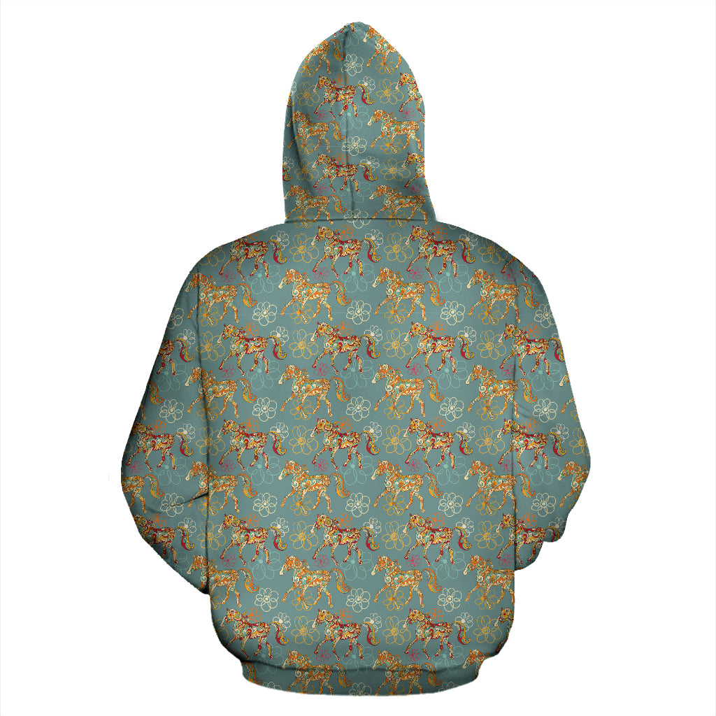 Green Flower Horse S | Unisex Hoodie