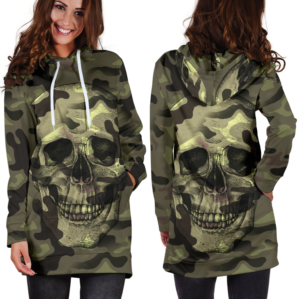 Camo Skull Camouflage with Skulls | Hoodie Dress
