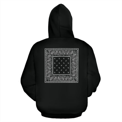 Back Print Black Bandana | Unisex Pullover Hoodie