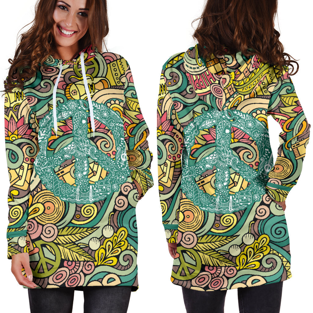 Hippie Peace | Unisex Hoodie Dress