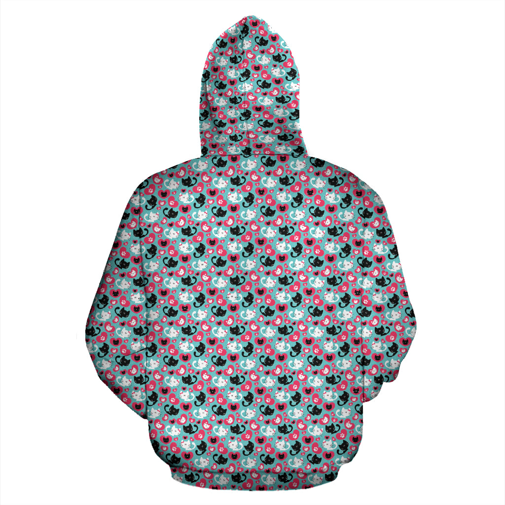 Cats & Hearts S | Unisex Hoodie