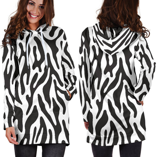 Black and White Animal Pattern | Hoodie Dress
