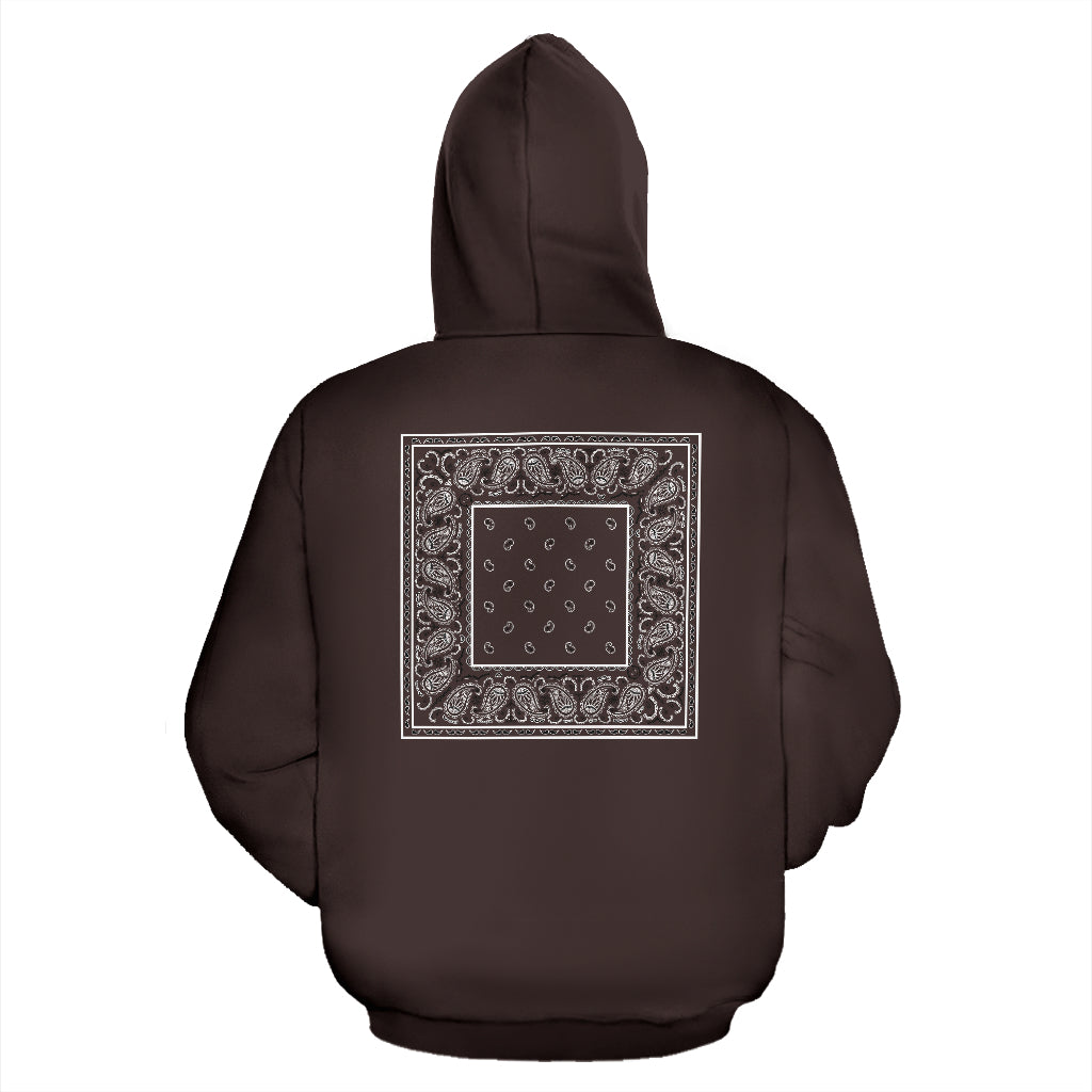 Back Print Coffee Brown Bandana – Edition 02 | Unisex Pullover Hoodie