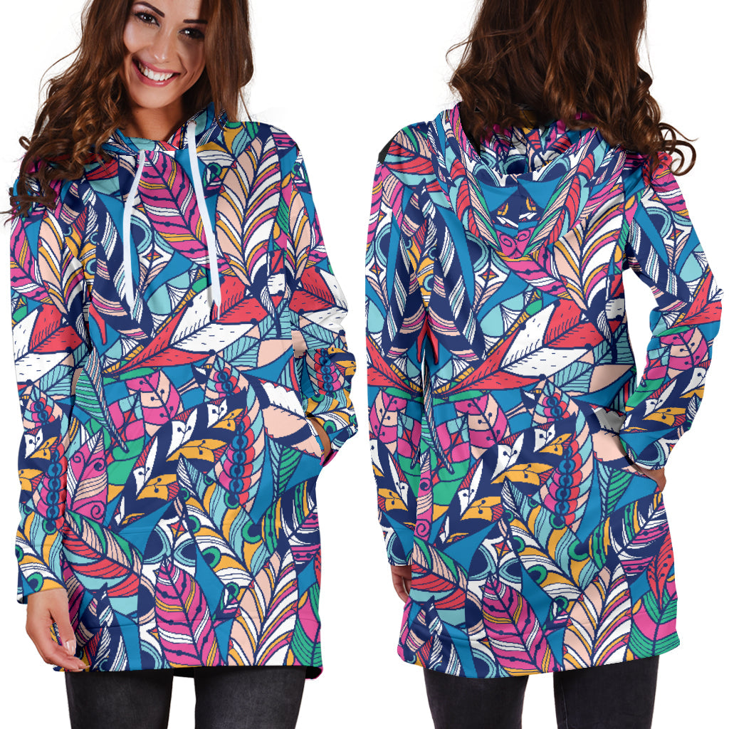 Boho Feather II | Hoodie Dress