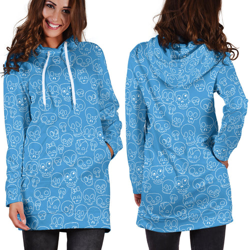 Blue Skull | Premium Ladies | Hoodie Dress