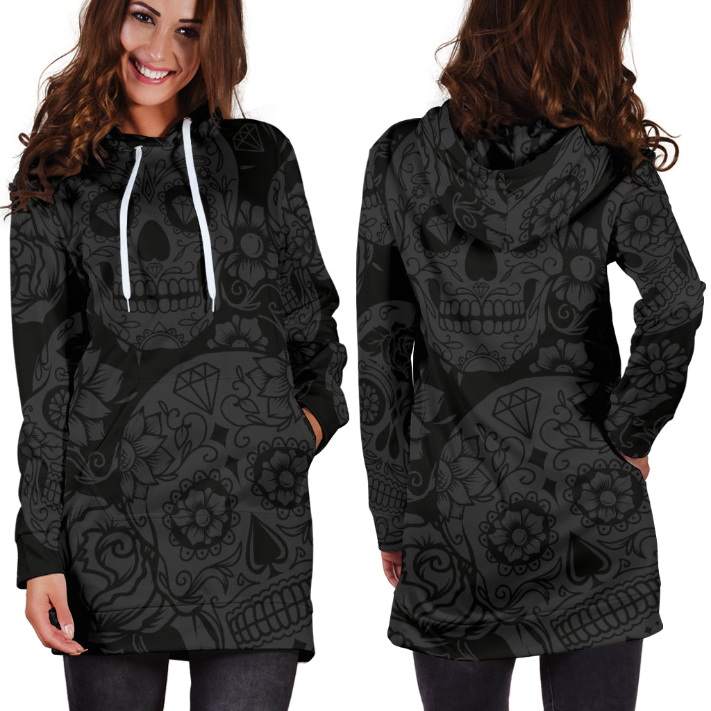 Dark Sugar Skull | Unisex Hoodie Dress