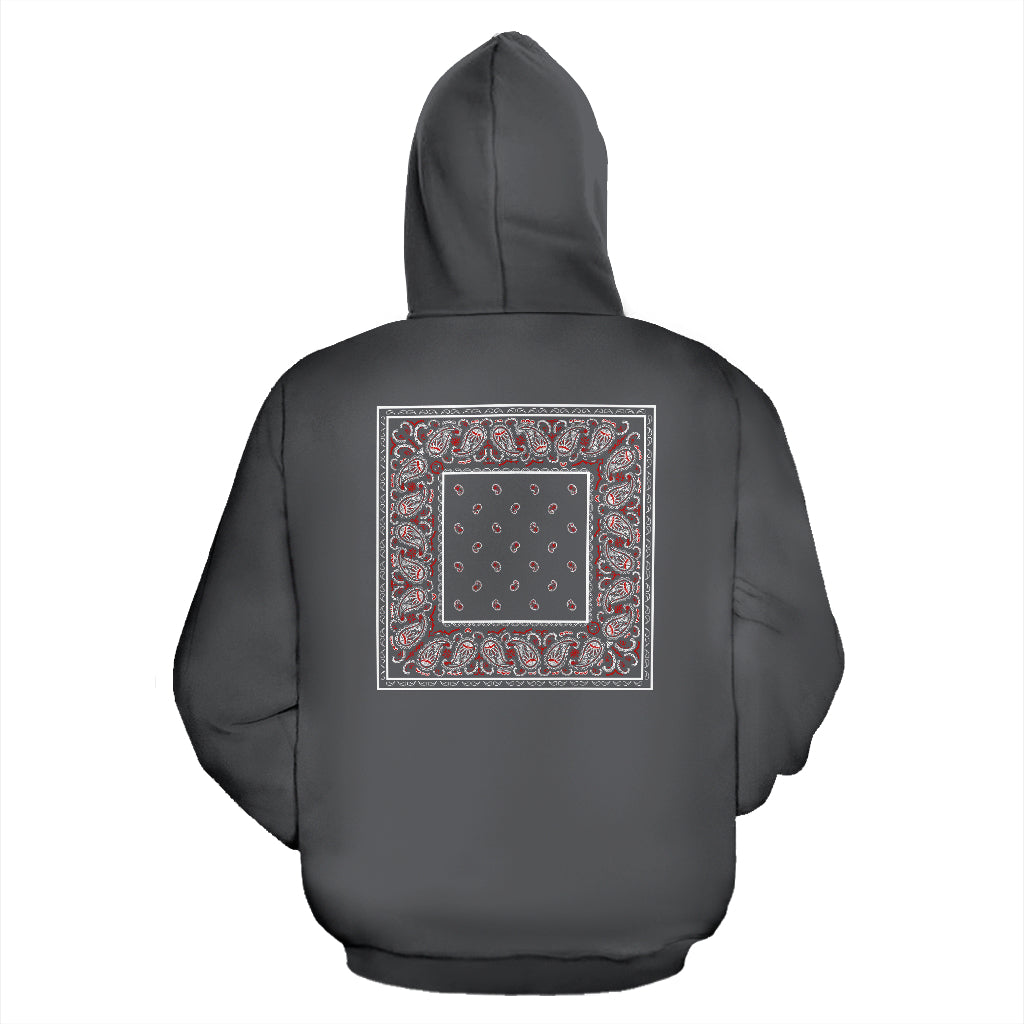 Back Print Wicked Gray Bandana | Unisex Pullover Hoodie