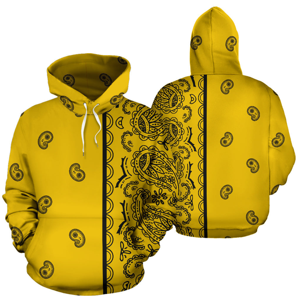 Gold and Black Bandana Asymmetrical | Unisex Pullover Hoodie