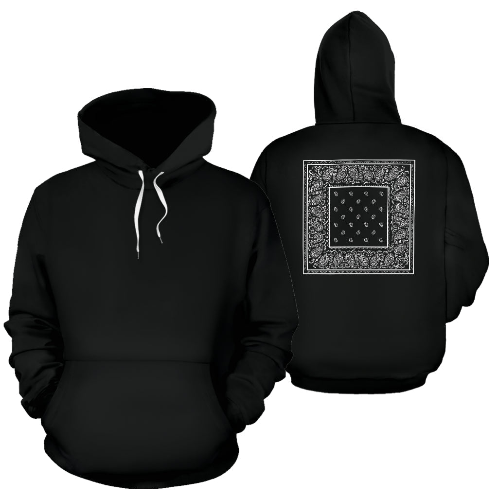 Back Print Black Bandana | Unisex Pullover Hoodie