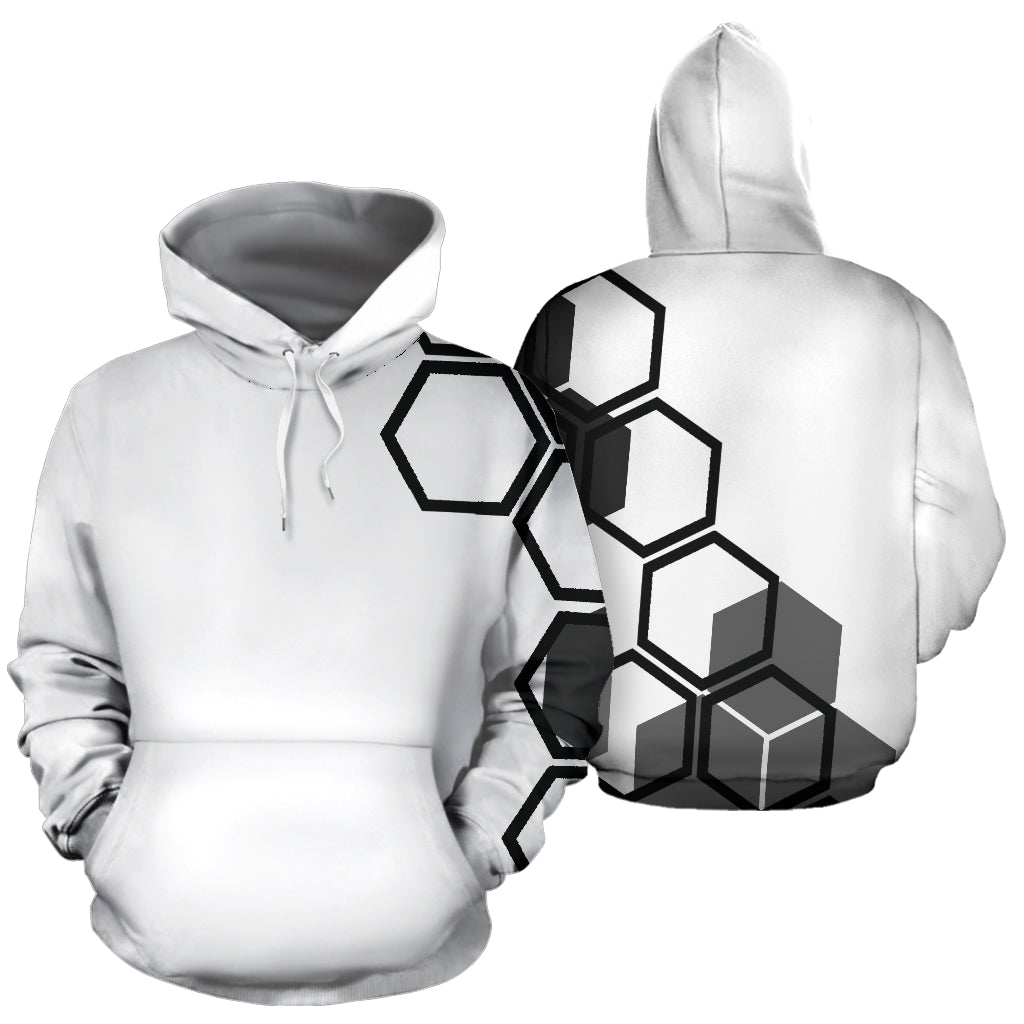 Hexagons White | Unisex Hoodie