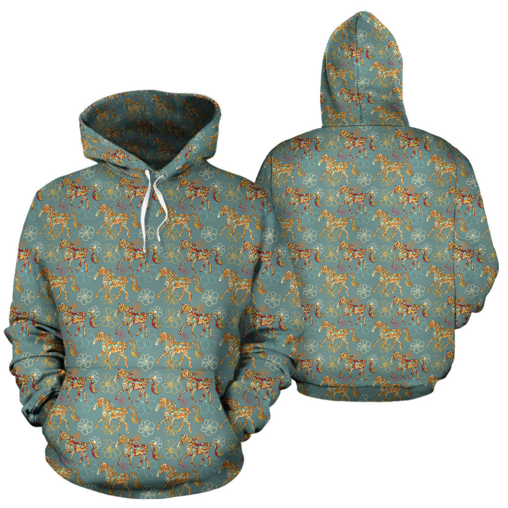 Green Flower Horse S | Unisex Hoodie