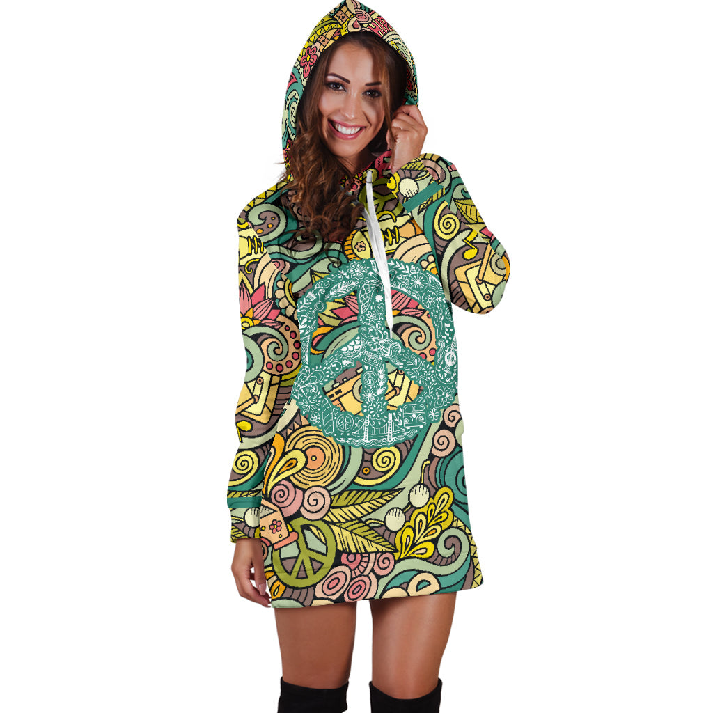 Hippie Peace | Unisex Hoodie Dress