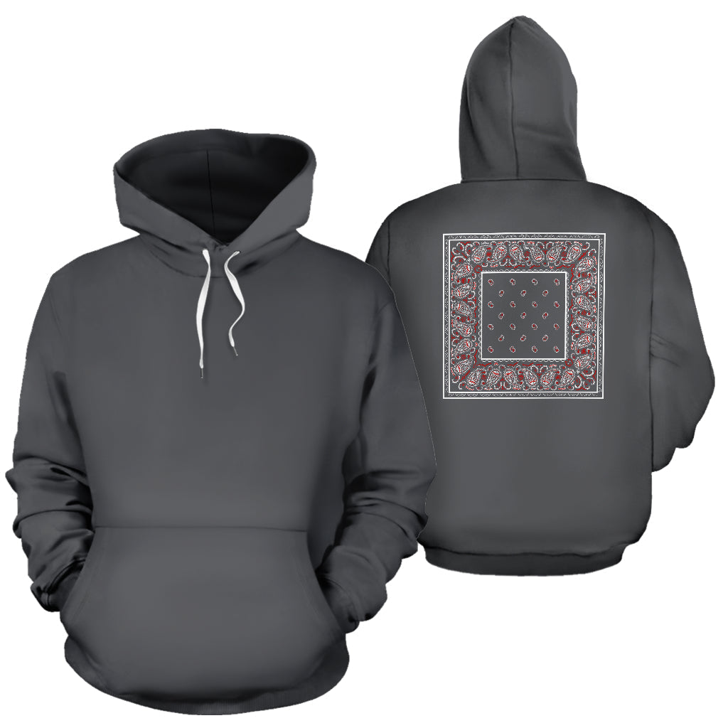 Back Print Wicked Gray Bandana | Unisex Pullover Hoodie