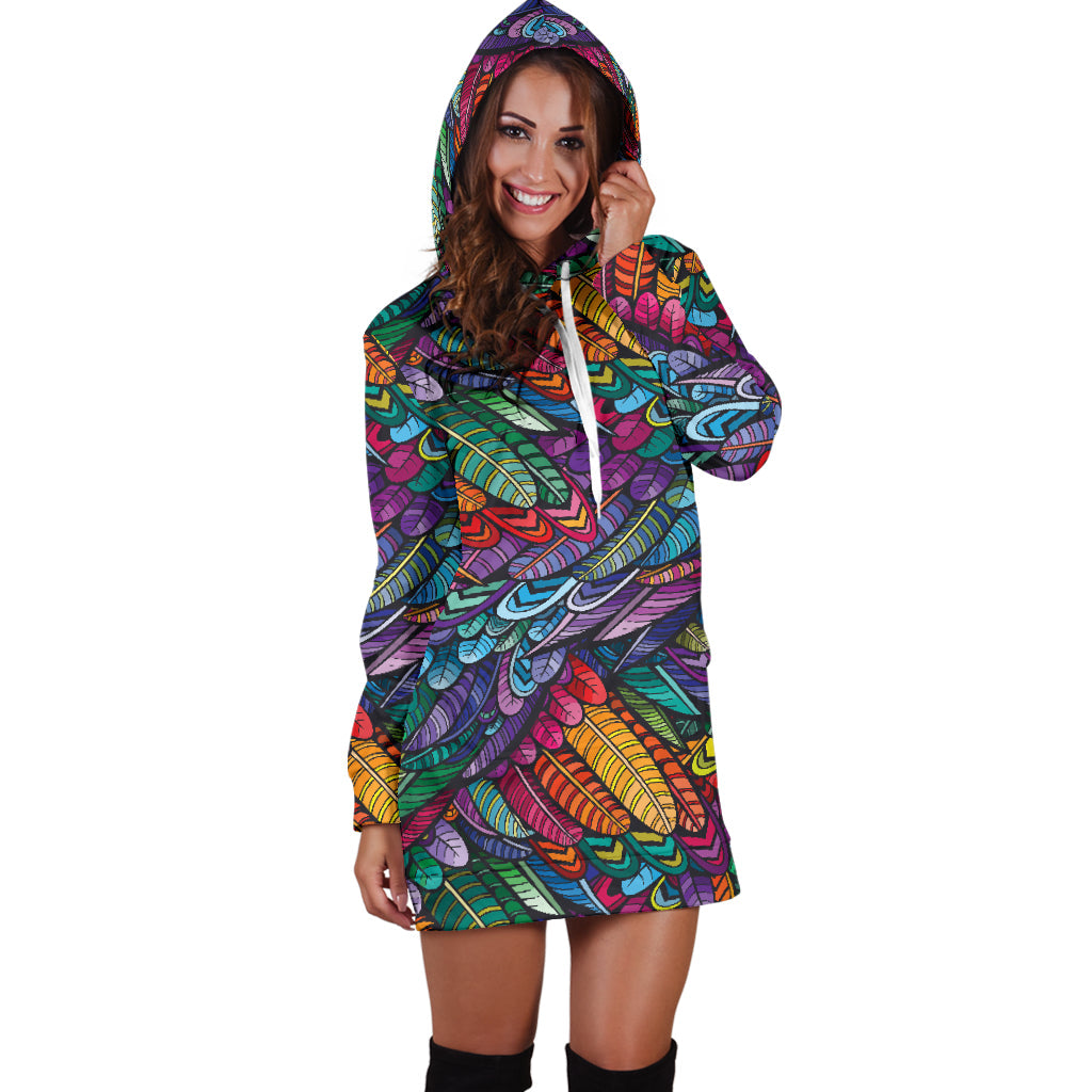 Boho Feather | Hoodie Dress