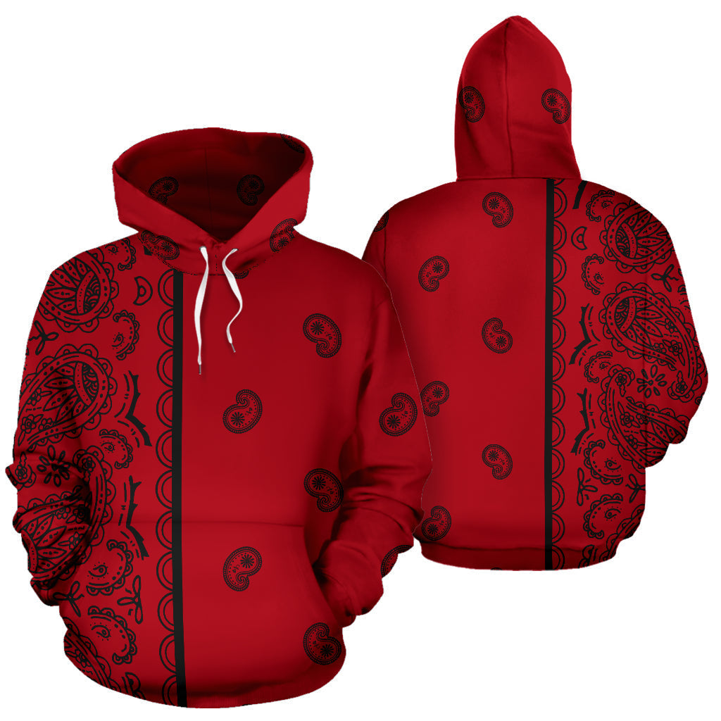Asymmetrical Red and Black Bandana – Edition 02 | Unisex Pullover Hoodie