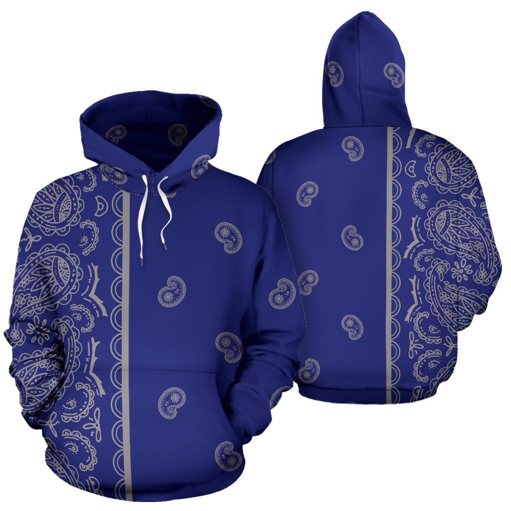 Asymmetrical Blue and Gray Bandana – Edition 02 | Unisex Pullover Hoodie