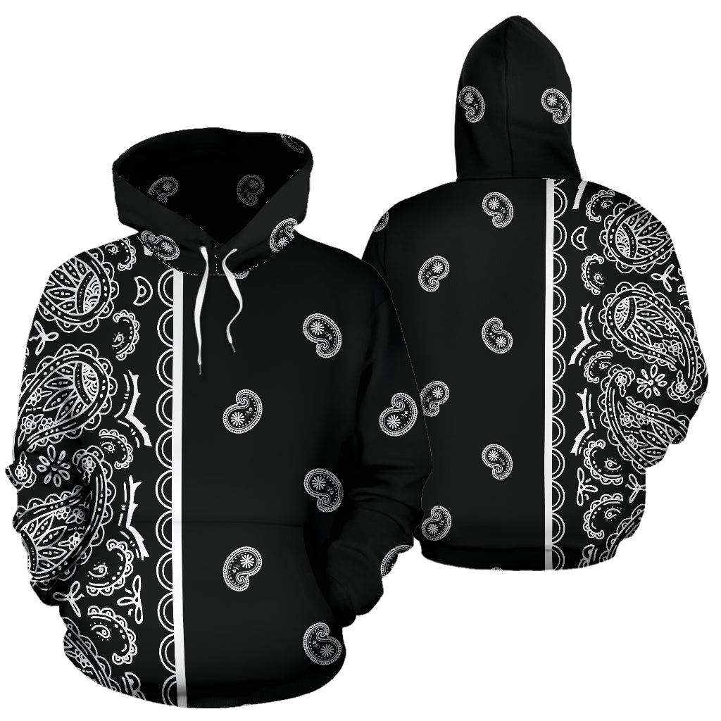 Black Bandana Asymmetrical | Men's Pullover Hoodie
