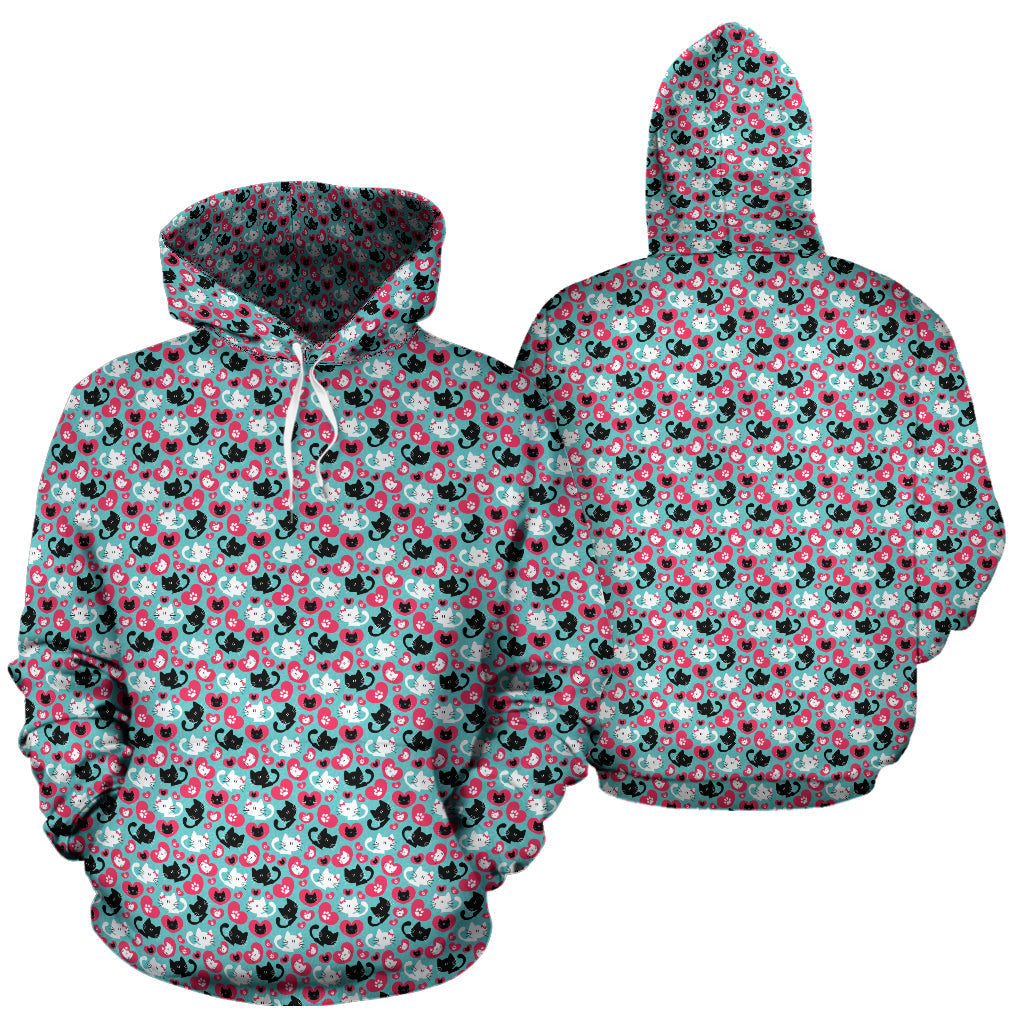 Cats & Hearts S | Unisex Hoodie