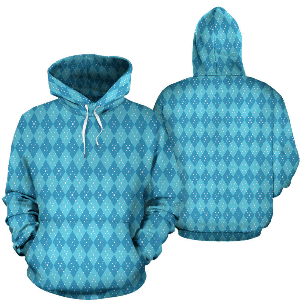 Blue Argyle All-Over | Unisex All-Over Print Hoodie