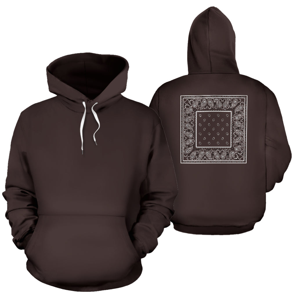 Back Print Coffee Brown Bandana – Edition 03 | Unisex Pullover Hoodie