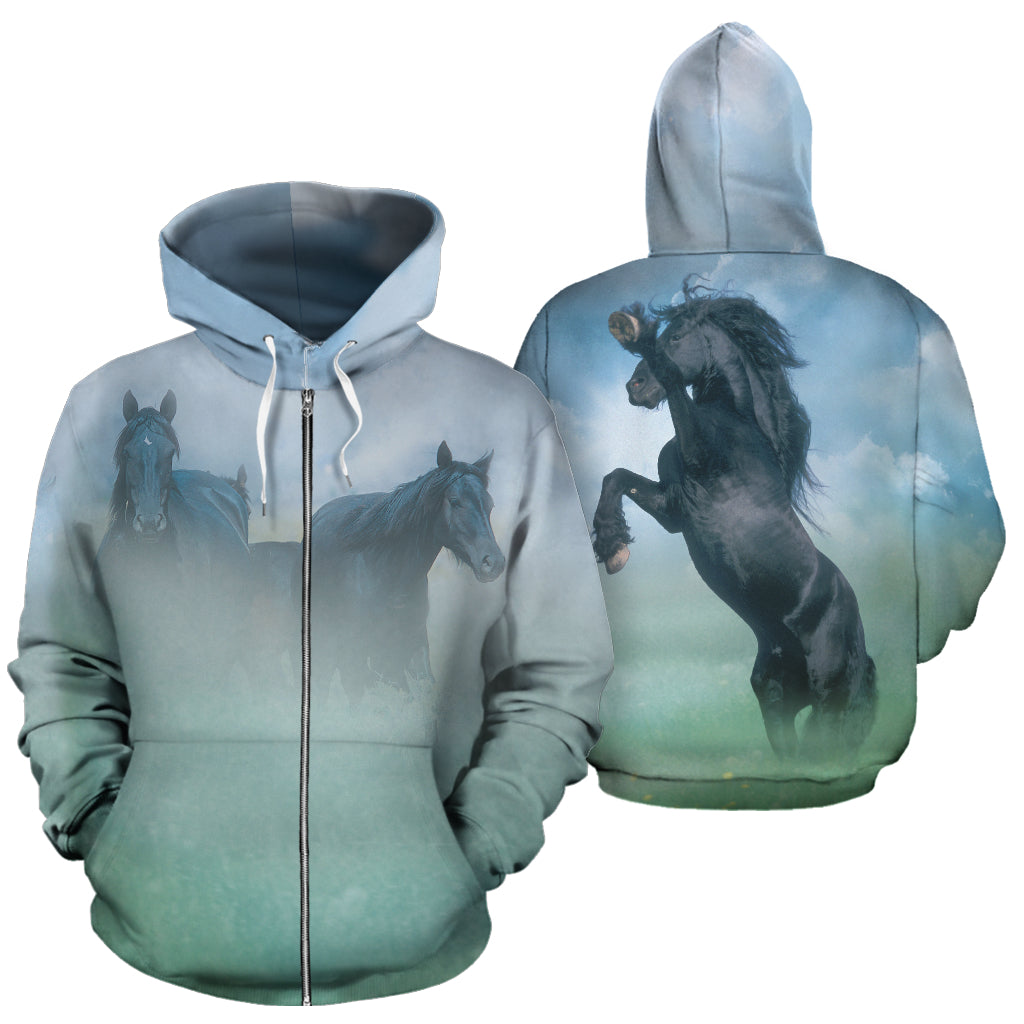 Fresian in the Mist | Unisex Zip-Up Hoodie