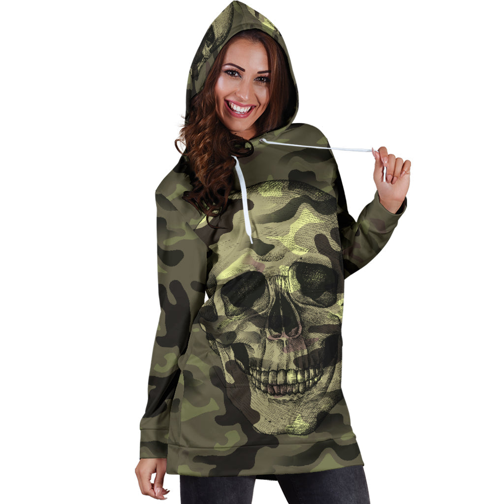 Camo Skull Camouflage with Skulls | Hoodie Dress