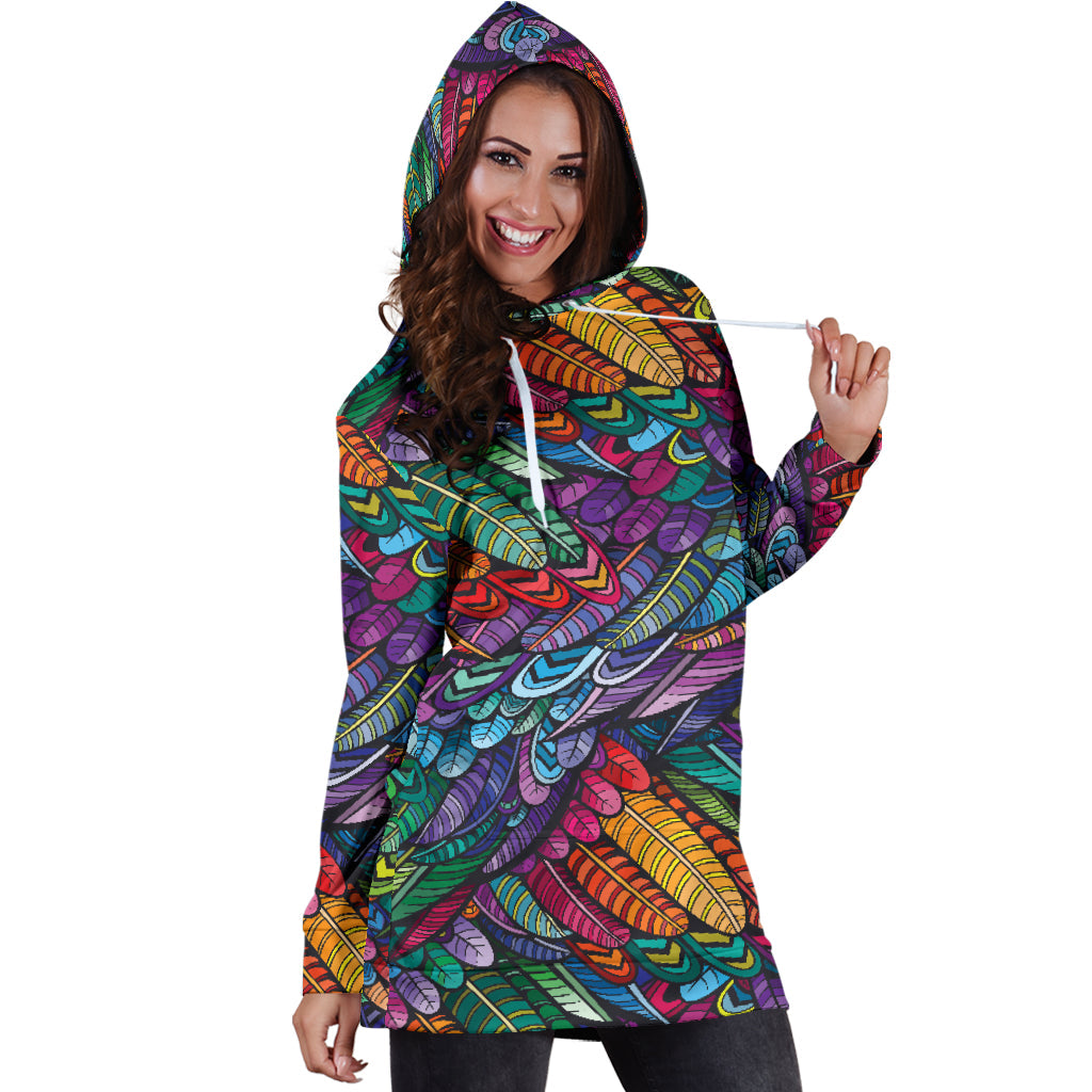 Boho Feather | Hoodie Dress