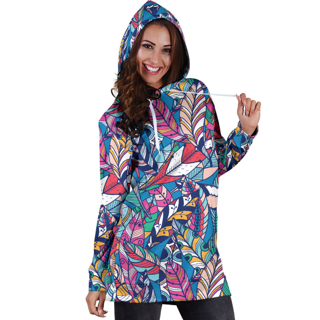Boho Feather II | Hoodie Dress