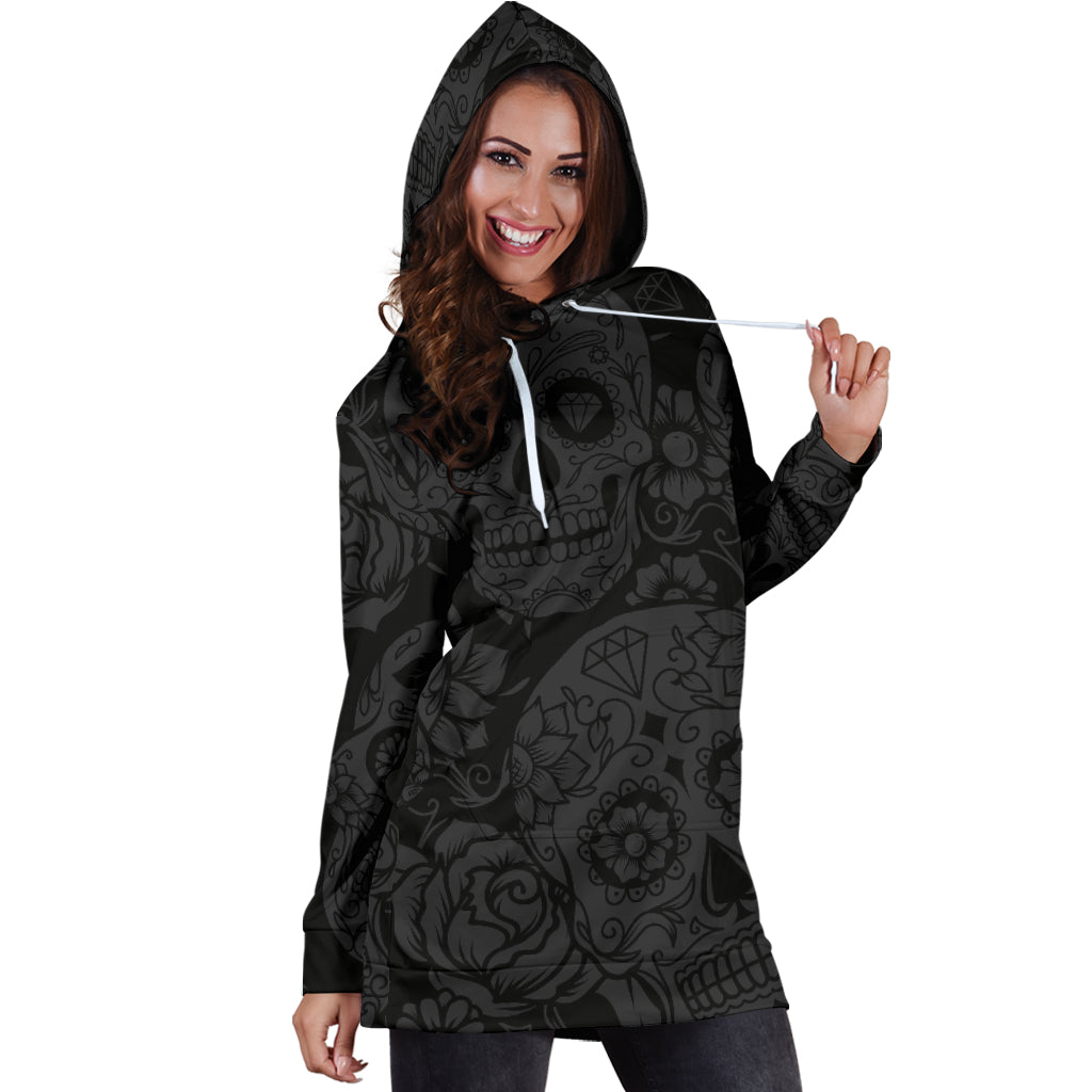 Dark Sugar Skull | Unisex Hoodie Dress