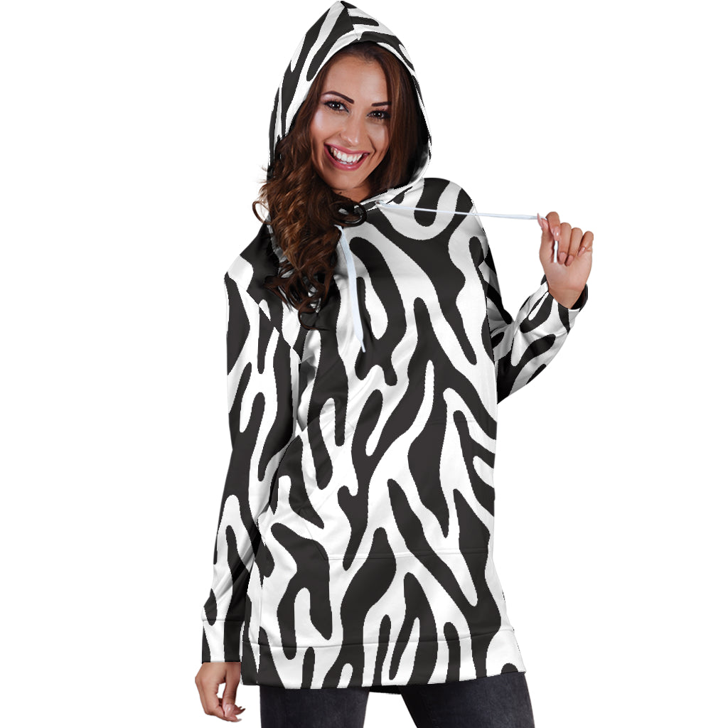 Black and White Animal Pattern | Hoodie Dress