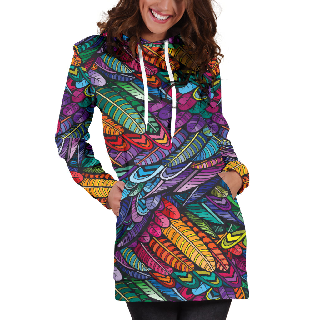 Boho Feather | Hoodie Dress