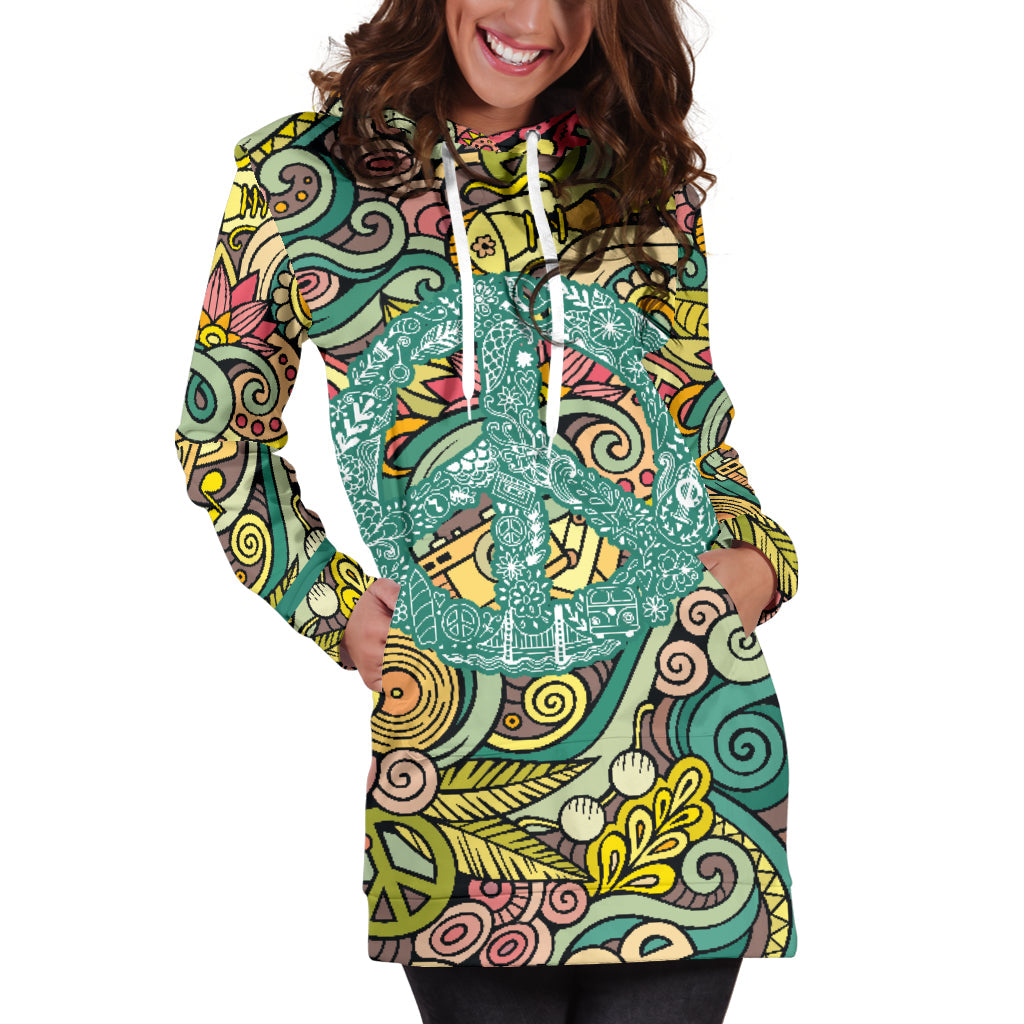Hippie Peace | Unisex Hoodie Dress