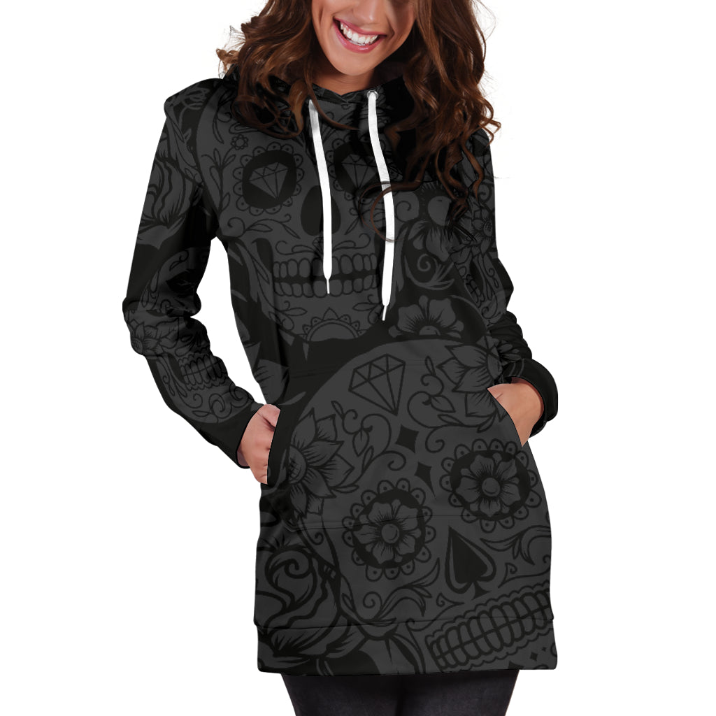 Dark Sugar Skull | Unisex Hoodie Dress