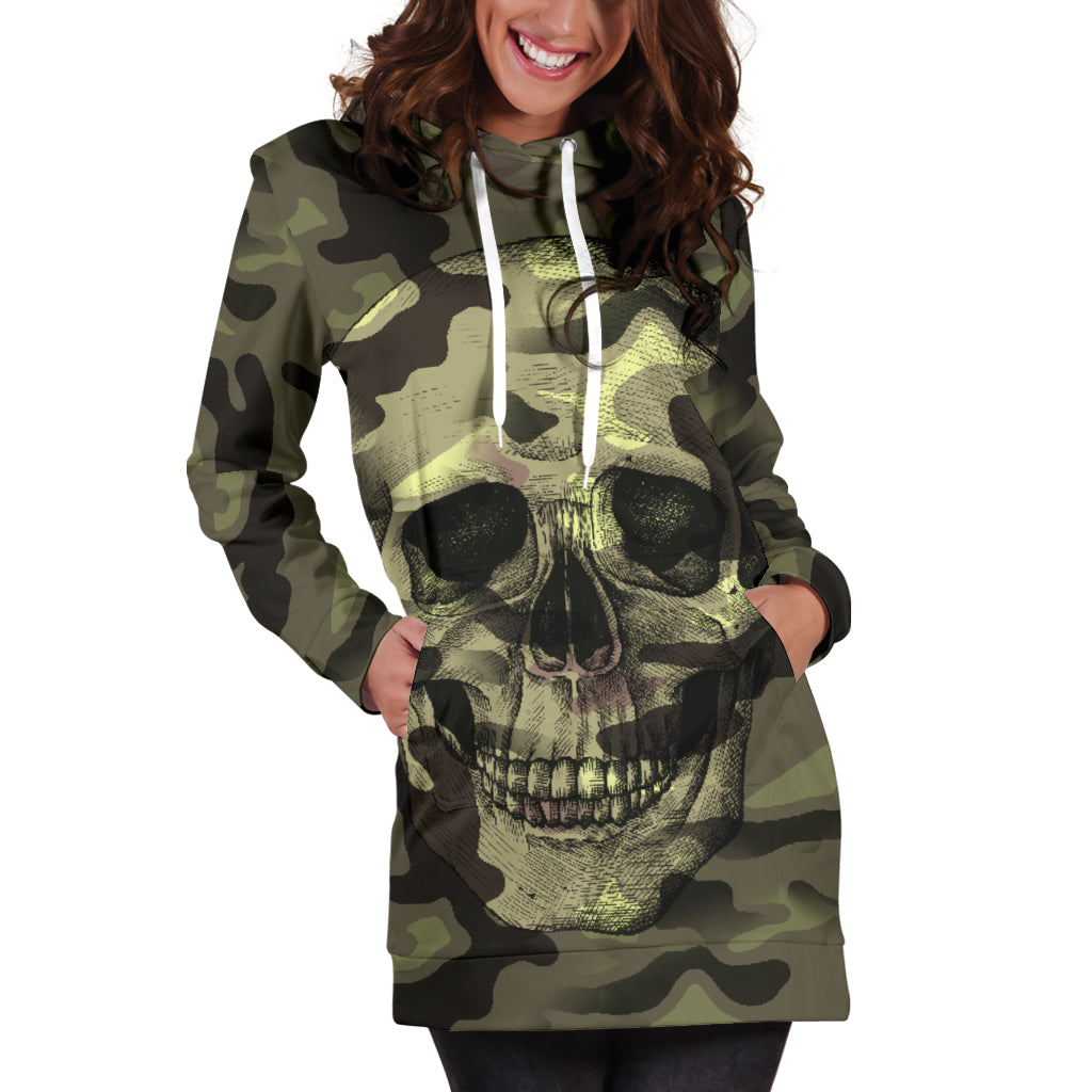 Camo Skull Camouflage with Skulls | Hoodie Dress